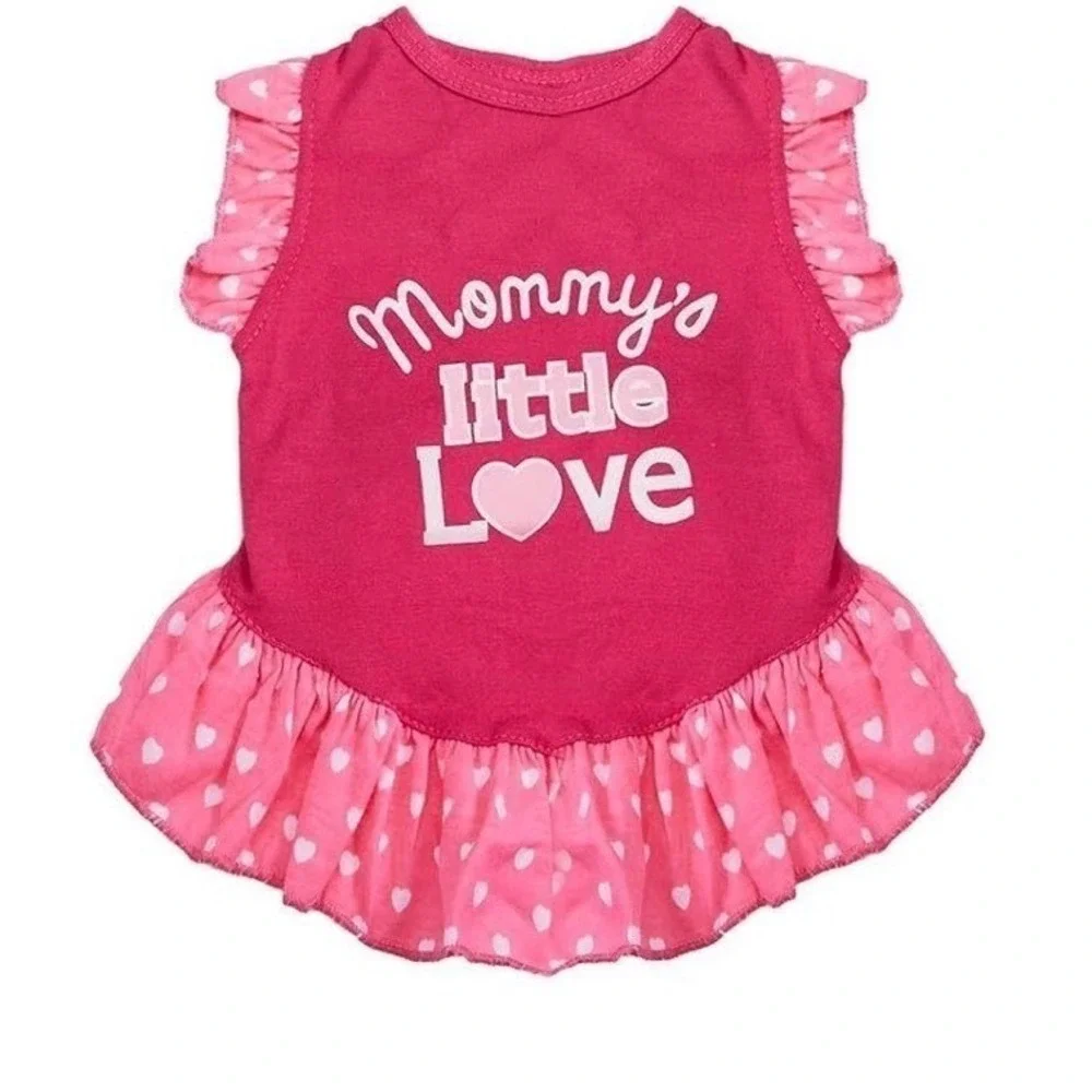 Weewooday 3 Piece Dog Dress Set‎ Pink Puppy Clothes XS Ruffle Skirt Pet Apparel